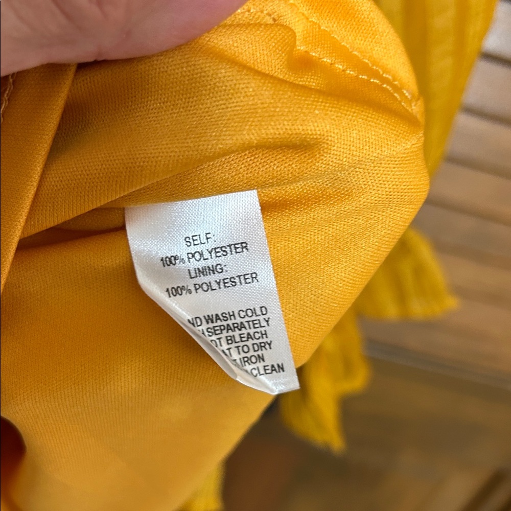 NWT Lulu's Mustard Gold Long Sleeve Ruffled Dress Size S - Picture 7 of 8